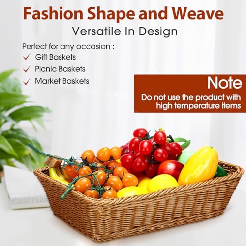 Eccliy 6 Pack Wicker Bread Baskets Woven Serving Basket, 15.8 Inch - Image 6