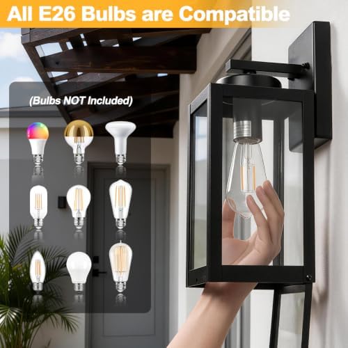 13" Outdoor Wall Light Fixtures with Enclosed Bottom, Modern Outdoor Sconce - Image 6