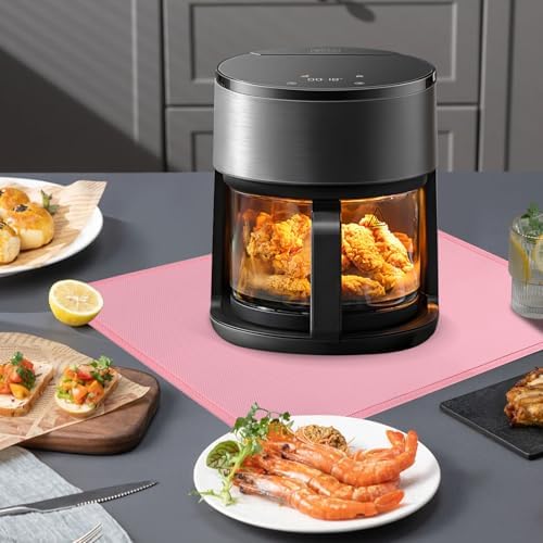 Heat Resistant Mats for Air Fryer on Countertop, 18 x 15in, Pink - Image 6