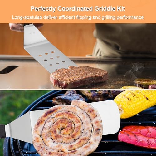 Grilljoy 4PCS Griddle Accessories Set - BBQ Blanket for Resting Meat, Meat Resting Blanket with Stainless Steel Griddle Spatula & Silicone Oil Paper, Essential Smoker Accessories for BBQ Lovers - Image 3
