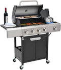 Endark 4-Burner Heavy-Duty Stainless Steel Gas Grill - Portable Outdoor Cooking for Patio, Backyard, Barbecue, Camping | Grill, Fry, Bake Pizza | Easy-Clean by ENDARK