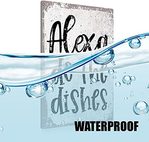 BEASTZHENG Funny Alexa Do The Dishes Kitchen Metal Tin Sign Wall Decor - Vintage Kitchen Quote Tin Sign Decor Gifts - Image 3