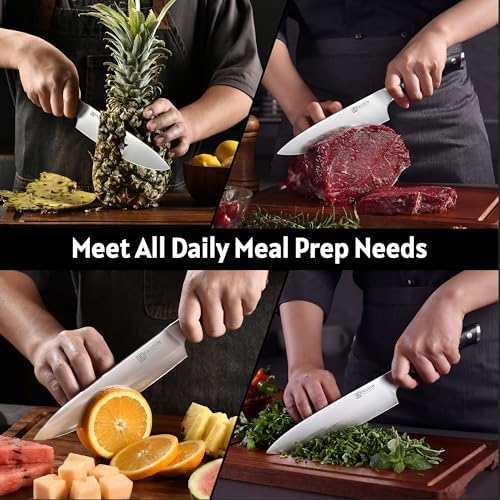 PAUDIN Chef Knife,8 Inch Professional Kitchen Knife Dishwasher Safe,Forged German Stainless Steel Sharp Cooking Knife,Ergonomic G10 Handle Full Tang Meal Prep Knives,Home Restaurant Gift for Men Women - Image 2