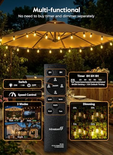 Minetom 79FT Solar String Lights Outdoor Waterproof, S14 Patio Lights - Image 4