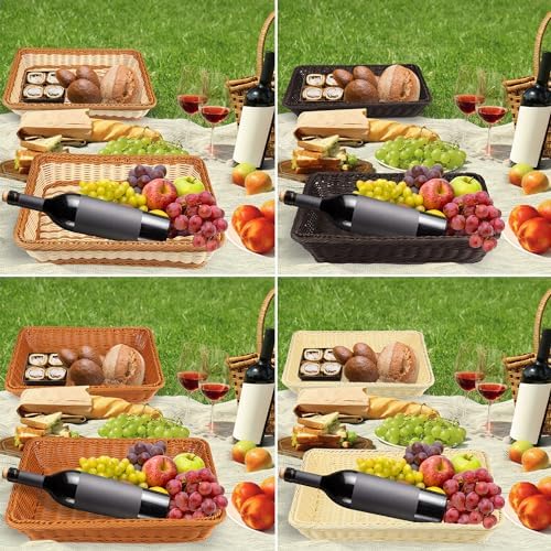 4 PCS 16x12 Inch Wicker Bread Basket, Woven Serving Basket - Image 6