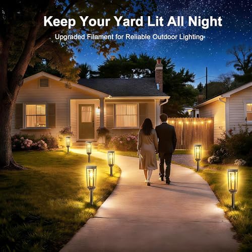 JEJOT Solar Pathway Lights Outdoor Waterproof, 8 Pack Solar Walkway Lights - Image 2