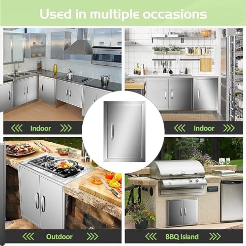 BBQ Access Single Doors 17Wx24H Flush Mount Stainless Steel Outdoor Kitchen Door for Outside Cabinets and BBQ Island - Image 6