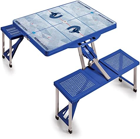 NHL Columbus Blue Jackets Portable Folding Picnic Table with Seating for 4 by PicnicTimeFamilyofBrands