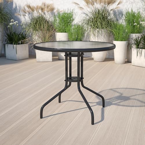 Flash Furniture 31.5 in Metal Round Table, Black - Image 2
