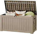 130 Gallon Deck Box Outdoor Indoor Waterproof Storage Box, Coffee by Acurax
