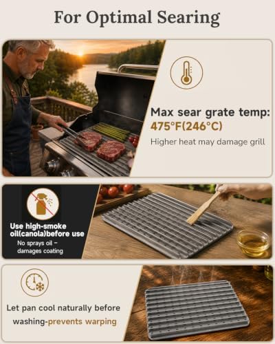 BAC772 Reversible Anodized Aluminum Sear Grate-18.25" x 11.5" - Image 6
