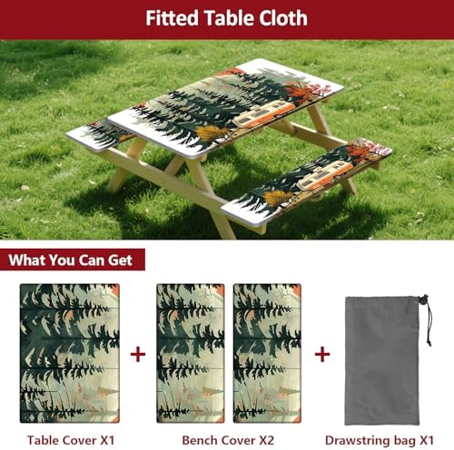 6ft 72in Picnic Table and Bench Cover, 3 Pack, RV Serenity - Image 3