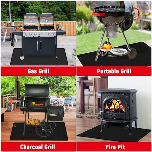 90 x 48 inches Under Grill Mats for Outdoor Grill Patio & Deck BBQ - Image 4