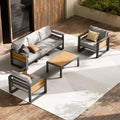 ZANDOR Aluminum Outdoor Patio Furniture Set with Table,5 Seat, Grey by ZANDOR%7CGoodtimesstartoutside