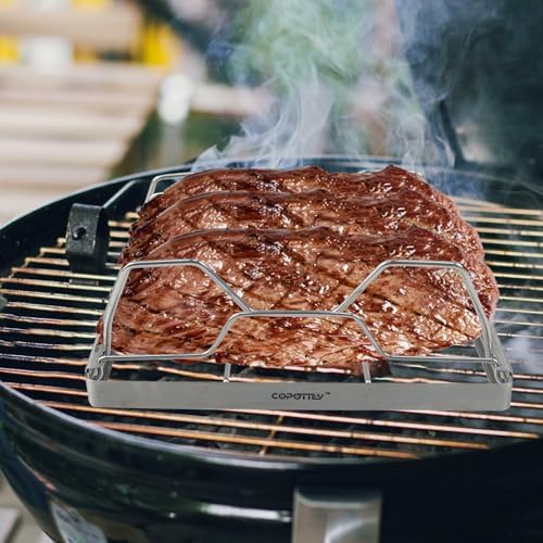 Foldable Rib Rack for Smoking - Stainless Steel Rib Rack, BBQ Accessory for 4 Ribs, 10 in Rib Rack for Grills, Smokers, and Outdoor BBQ, Rust-Resistant and Easy to Clean - Image 4