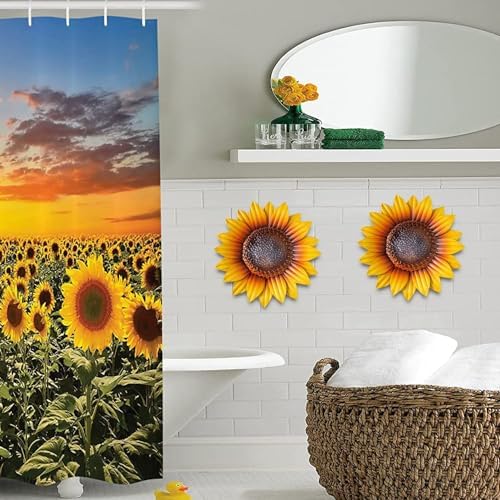 YEAHOME Sunflower Wall Decor - 9'' Metal Flower Wall Art Decorations 3 PACK Spring Yard Garden Sunflower Decor Hanging for Kitchen, Bathroom, Bedroom, Set of 3 Handmade Gift for Home, Indoor, Outdoor - Image 4