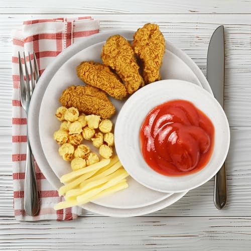 Wrova Wheat straw bowl and plate sets of 40 with cups for kids - Unbreakable plastic dinnerware sets service for 8 - Microwave and Dishwasher safe dish sets for kitchen and camping. White - Image 4