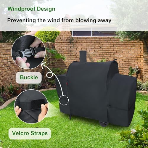 Outdoor Grill Cover for Royal Gourmet CC2036F Barrel Charcoal Grill, Cover Geny Waterproof 600D Heavy Duty BBQ Grill Cover, Charcoal Smoker Grill Covers Fit Royal Gourmet CC Series Grills. - Image 5