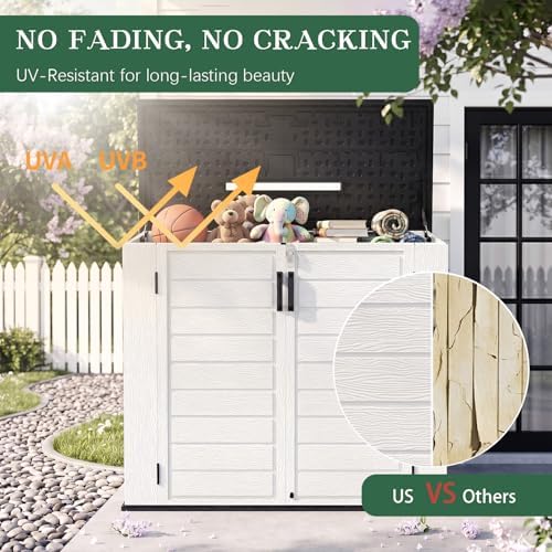 Outdoor Storage Shed Resin Waterproof Storage Cabinet for Patio Garden - Image 4
