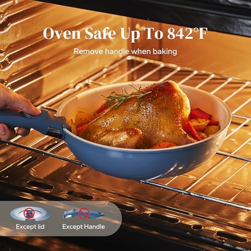 Redchef Nonstick Ceramic Cookware Set, Non Toxic Pots and Pans Set, 5 Pcs - Image 3