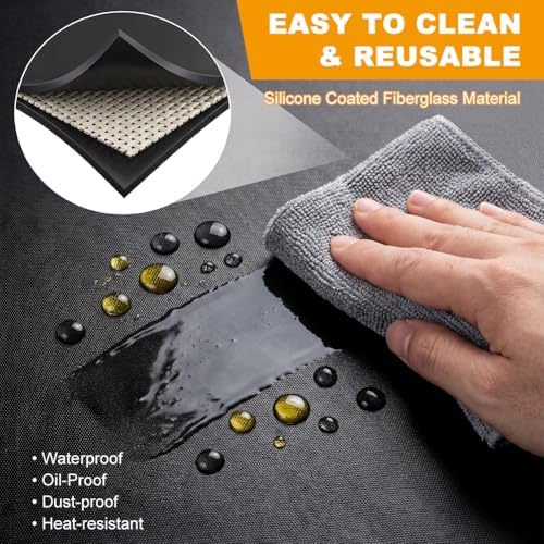 Under Grill Mats for Outdoor Grill, Double-Sided Fireproof, Oil-Proof BBQ Matt for Under Grill, for Grass and Deck, Outerdoor Fire Pit Fireplace Mat (60x40 inch) - Image 6