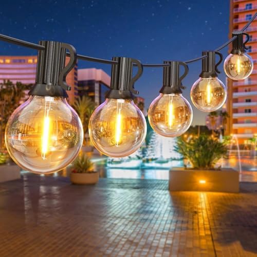 GPATIO Outdoor String Lights, 25FT G40 Bulbs Shatterproof Patio Lights, Waterproof Dimmable Hanging Outdoor Lights, Connectable LED Outside Lights for Backyard Yard Gazebo Porch Party by AddforPatioMakeover