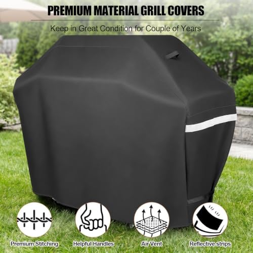 65 Inch Grill Cover for Outdoor Grill, Heavy Duty Waterproof BBQ Cover - Image 3