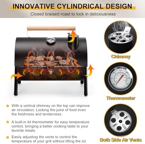 Joyfair Portable Charcoal Grill with Tools Set, Small Camping BBQ Grills - Image 3