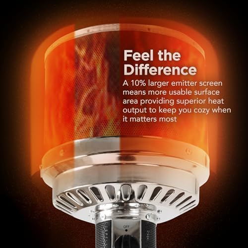 Amazon Basics 46,000 BTU Portable Outdoor Propane Patio Heater with Wheels, Commercial & Residential, Easy to Use, with Water Tank, Havana Bronze, 32.1 x 32.1 x 91.3 inches - Image 4