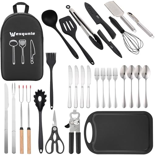 Wesqunie Silicone Cooking Utensils Set, Cookware Set for Outdoor Camping by WesqunieOutdoorAccessories