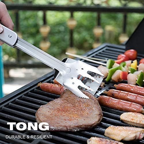 ROXON 6-in-1 Folding Grill Utensils Set, 14" BBQ Tools for Camping S601 - Image 5