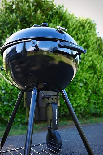 "Slow 'N Sear SnS Grills Black Edition 22"" Charcoal Kettle Grill, Porcelain Enamel, with Deluxe Insert and EasySpin Grate" - Image 2