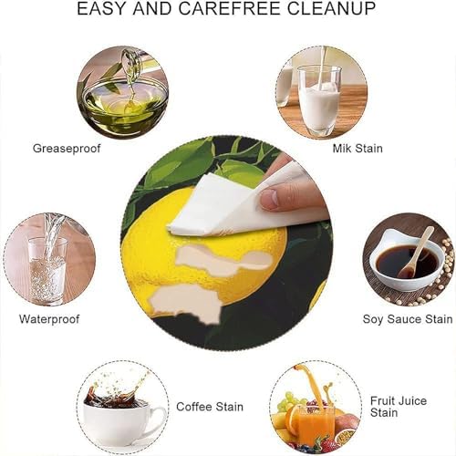 Outdoor Table Cloth with Elastic, Lemon Grove Pattern Printed on Polyester Patio Table Covers for Outdoor Furniture, Suitable for Home Dining Camping BBQ, Fit for 28" x 28" Square Tables - Image 4