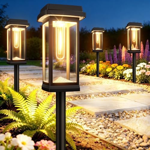 Solar Pathway Lights Outdoor, 8 Pack Upgraded Solar Garden Lights Solar Powered, Solar Lights Outdoor Waterproof IP65, 15 Hours Outdoor Solar Lights for Yard Patio Landscape Walkway Driveway Decor by TuyLuxeHome