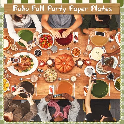 48 Pcs Fall Paper Plates 9 Inch Scalloped Paper Plates - Image 6