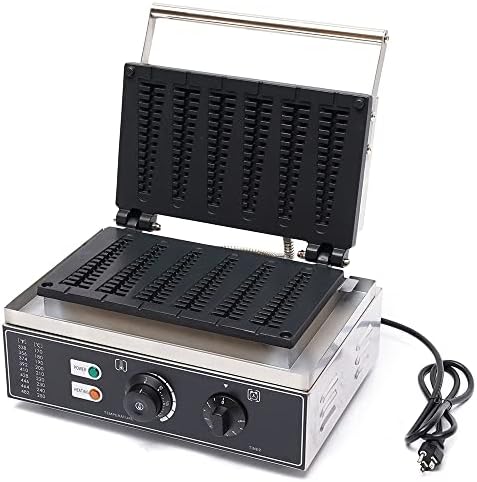 6-Grid Commercial Waffle Maker, 1550W Electric Mini Egg-Shaped Waffle Machine, Stainless Steel Waffle Iron Baker with Non-Stick Coating, 122-572℉ Temperature Adjustable - Image 5