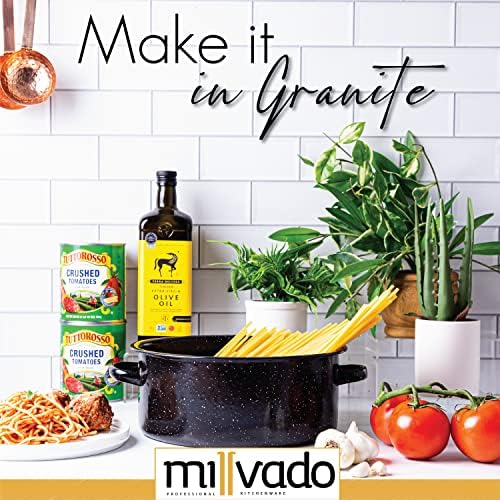 Millvado Granite 5 Qt Stockpot, Nonstick Soup Pot With Lid, Speckled Enamel Ware Cookware, Large Stock Pot For Boiling and Cooking, Big Granite Cooking Pot for Stovetop, Campfire, Outdoor Stove - Image 2