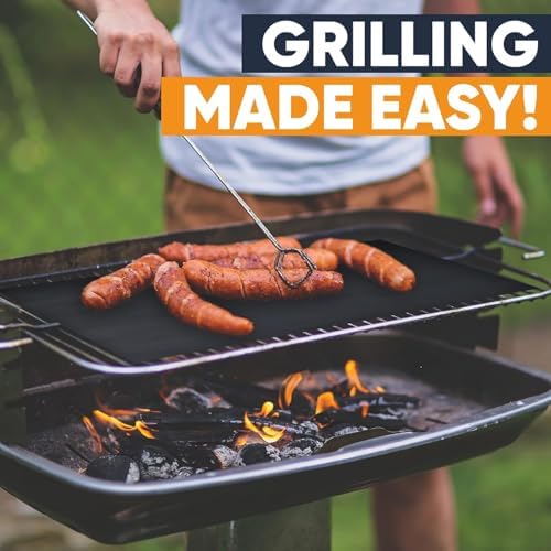 Linda's Essentials BBQ Grill Mats for Outdoor Grill Mat (5 Pack) 13" x 15.75" - Reusable Heat-Resistant Grilling Mats for Outdoor Grill, Non Stick Grill Matt, Easy Clean BBQ Matts for Outdoor Grills - Image 3