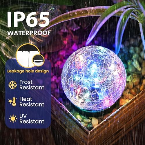 Solar Globe Lights Outdoor Waterproof-Solar Garden Lights 2 Pack - Image 4