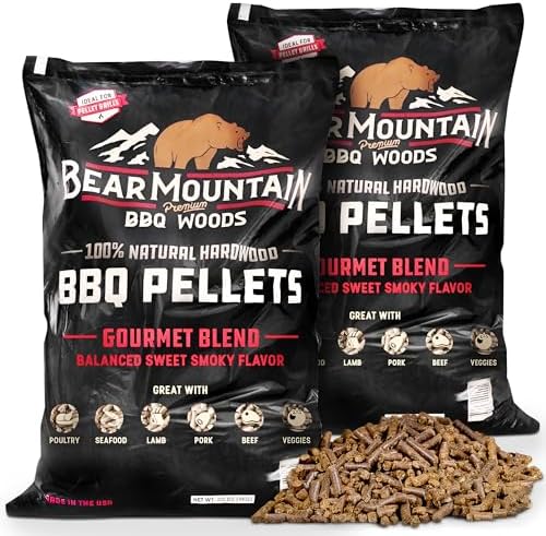 Bear Mountain Gourmet Blend Pellets for Smoker and Grill, 20lb Bag, 2-Pack by BearMountainBBQ