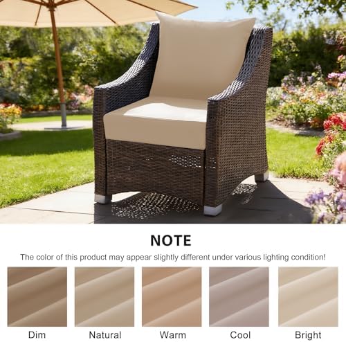 Outdoor Deep Seat Cushion Set, 24x24 Inch, Beige, Set of 1 - Image 6