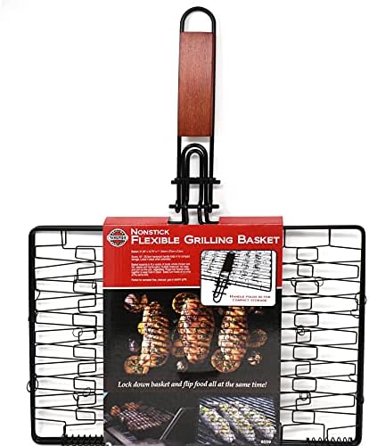 Norpro Nonstick Flexible Grilling Basket with Folding Wood Handle - Image 7