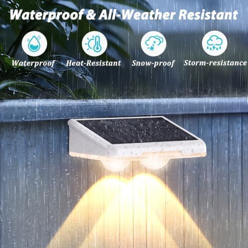 Brightever Solar Fence Lights Outdoor White 12-Pack, Color Changing - Image 6
