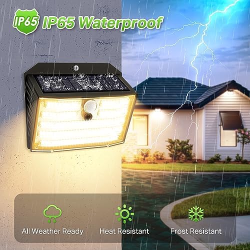 [16 Packs] Solar Motion Lights Outdoor, Ultra Bright Solar Fence Lights with Motion Sensor, IP65 Waterproof Security Light 3 Modes, 270° Lighting Angle, Wall Lights for Deck Patio Fence Garage Door - Image 6