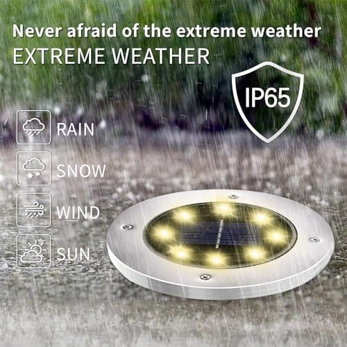 INCX Solar Lights Outdoor Waterproof, Warm White, 16 Pack Ground Lights - Image 2