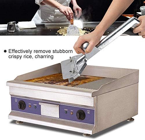 Grill Scrapers, Heavy Duty Casting Aluminum Commercial Griddle Scraper with 5 Blades and Small Slant Edge Grill Scraper - Image 2