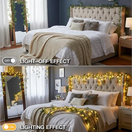 suddus 13.1FT 40LED Willow Vine with Lights Battery Powered Copper Wire - Image 5