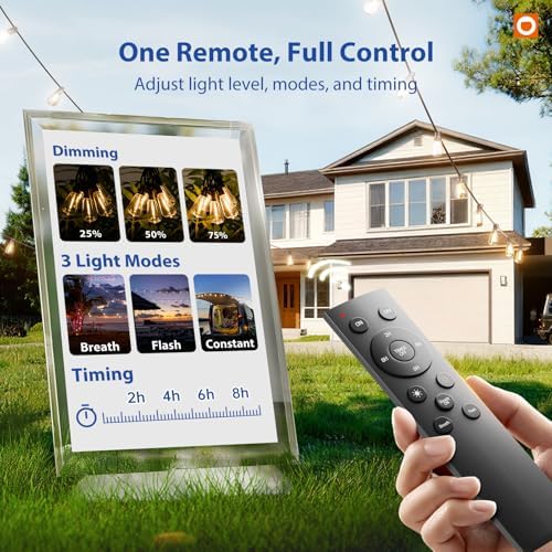 addlon 100FT(50FT*2) Outdoor String Lights ST38 LED with Remote Waterproof - Image 2