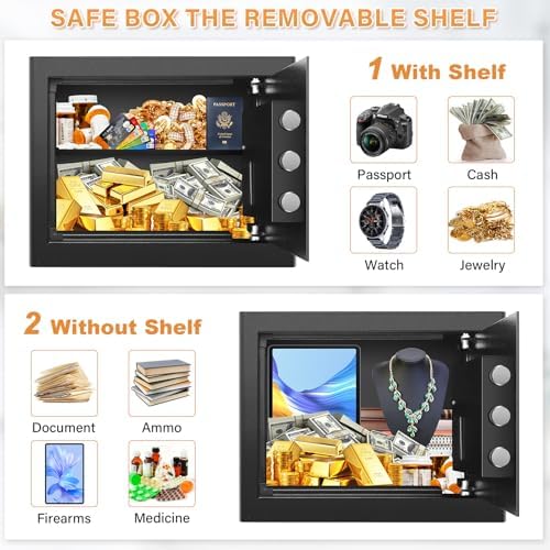 1.0 Cub Small Safe for Home, Mini Safe Box for College Dorm Room - Image 5
