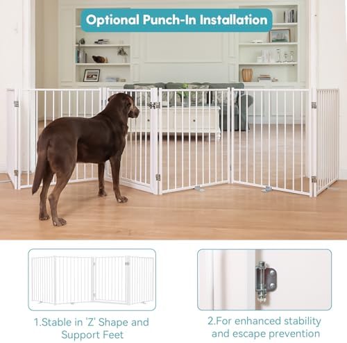 No Pawblems Freestanding Dog Gate with Door for Indoor & Outdoor, 30'' Tall - Image 4